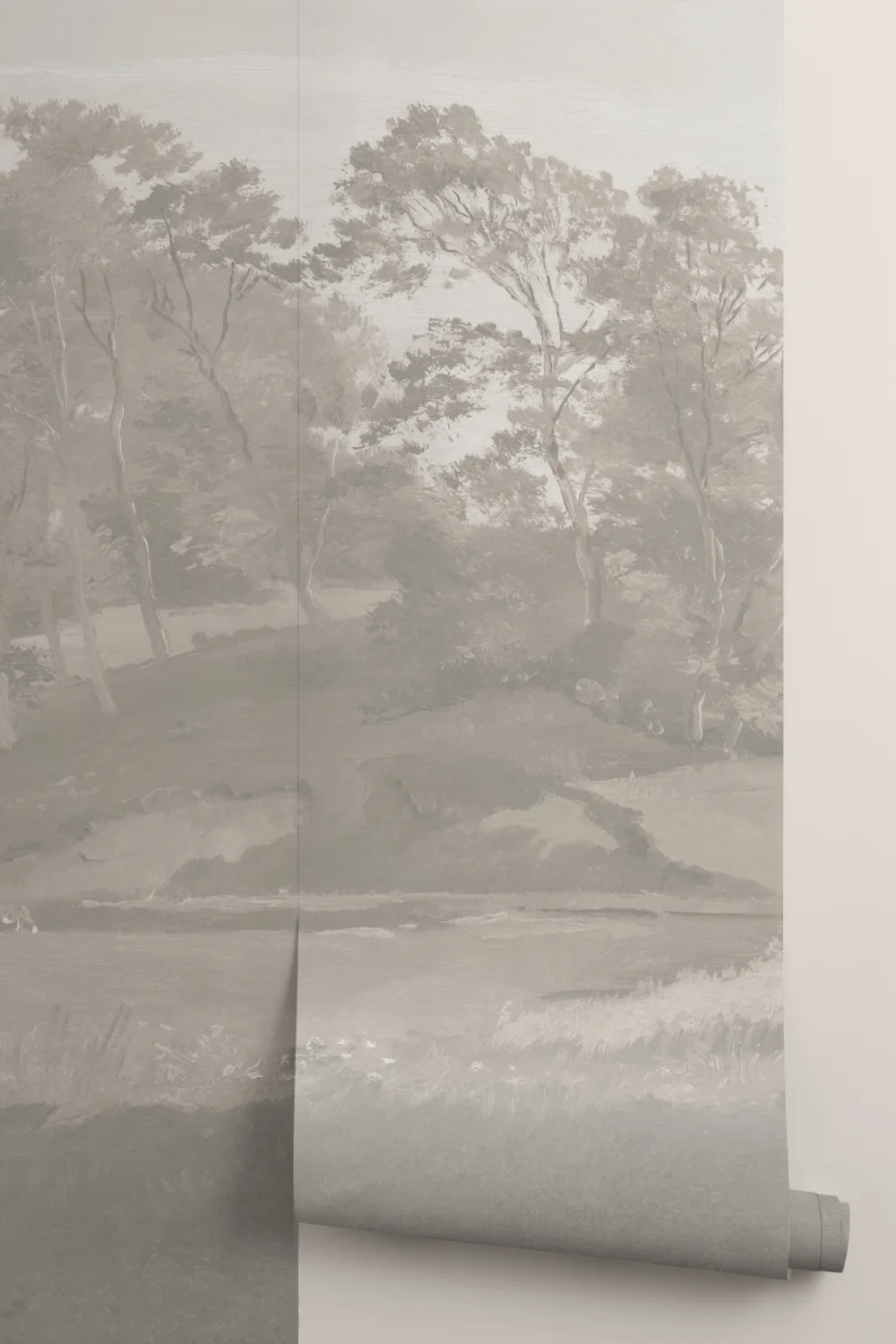 Neutral Danish Hills Landscape Painting Mural