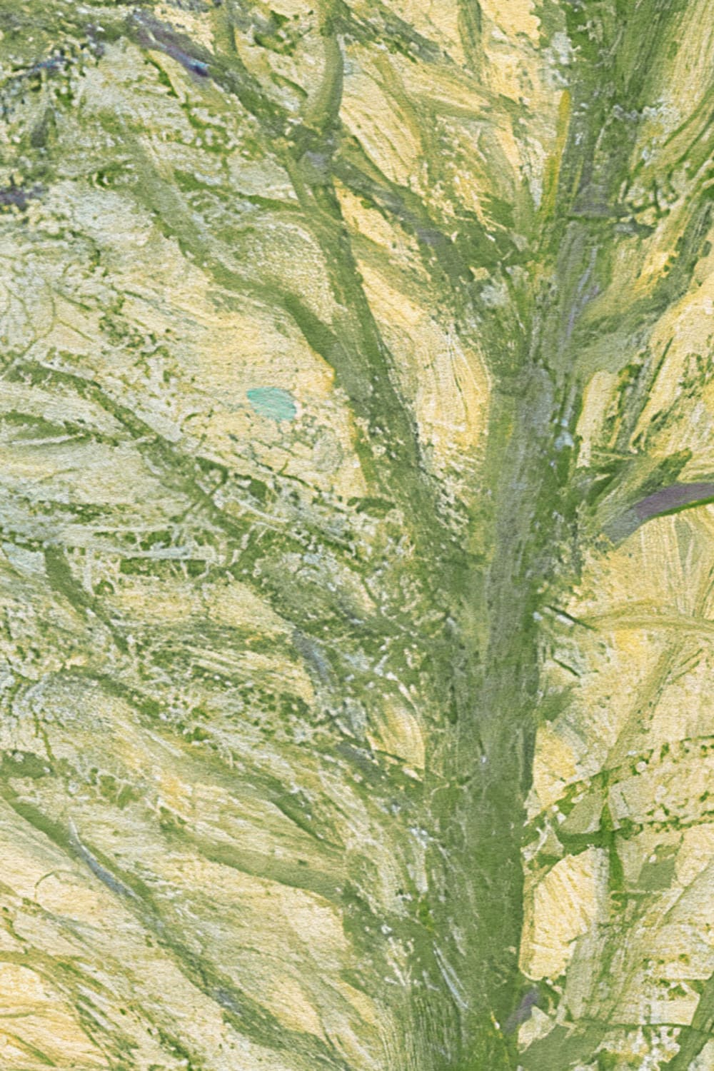 Green Loosely Painted Forest Mural