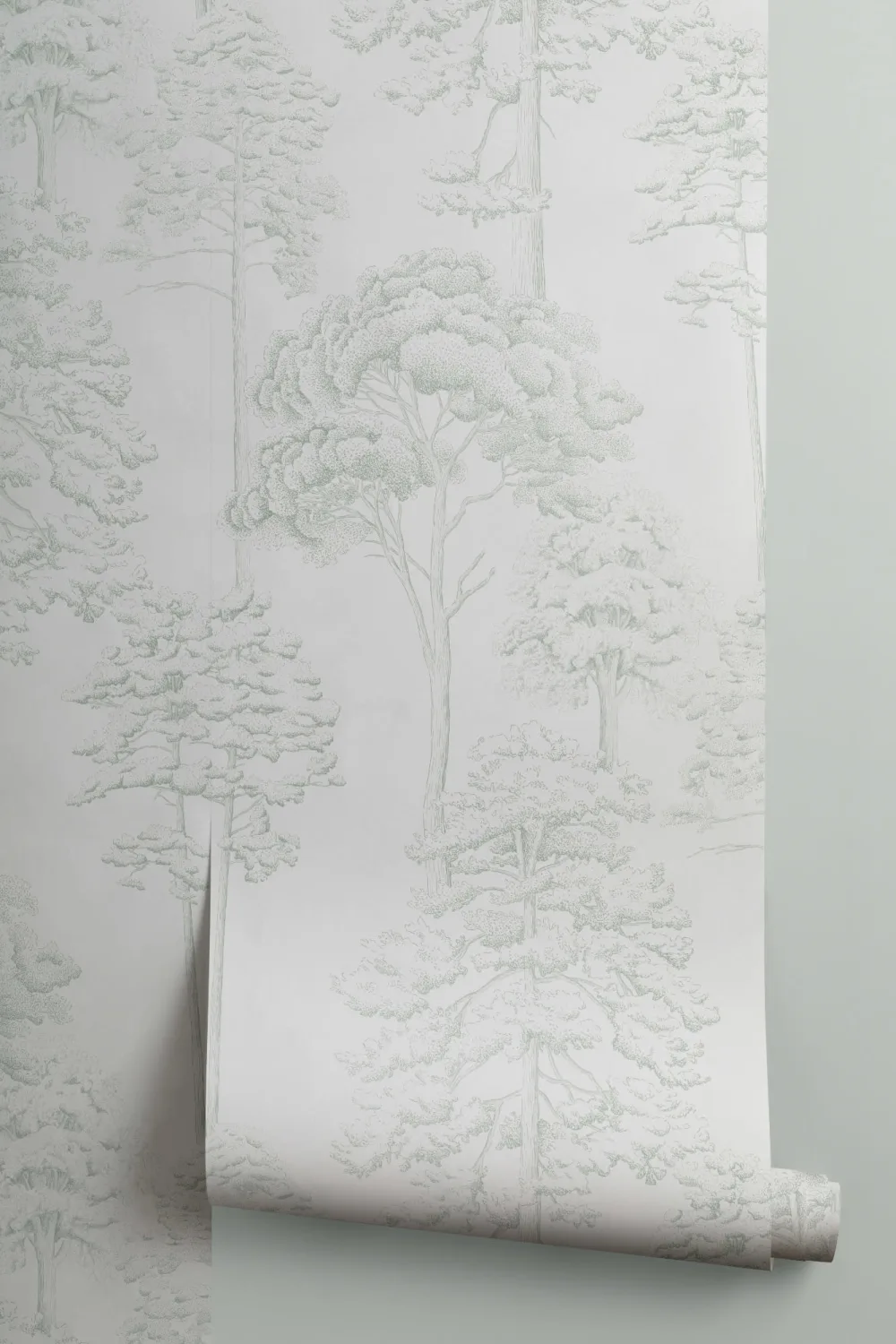 Vihreä kuvitettu Trees tapetti