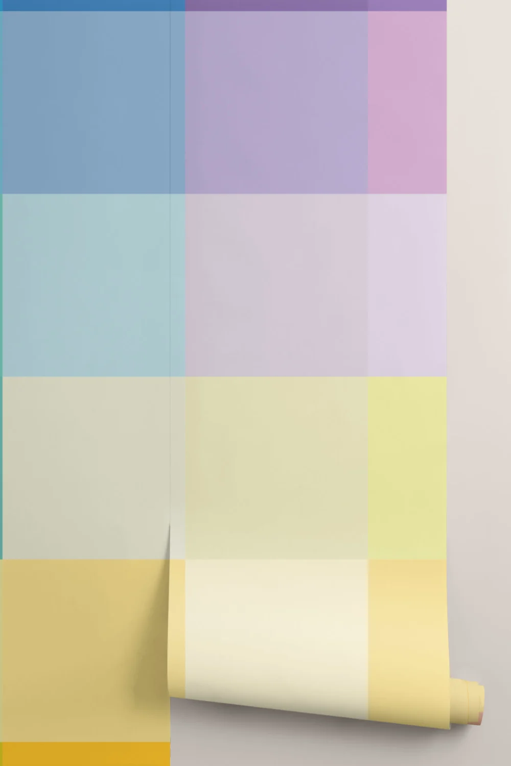 Large Multi-Colored Squares Pixel Style Wallpaper Mural