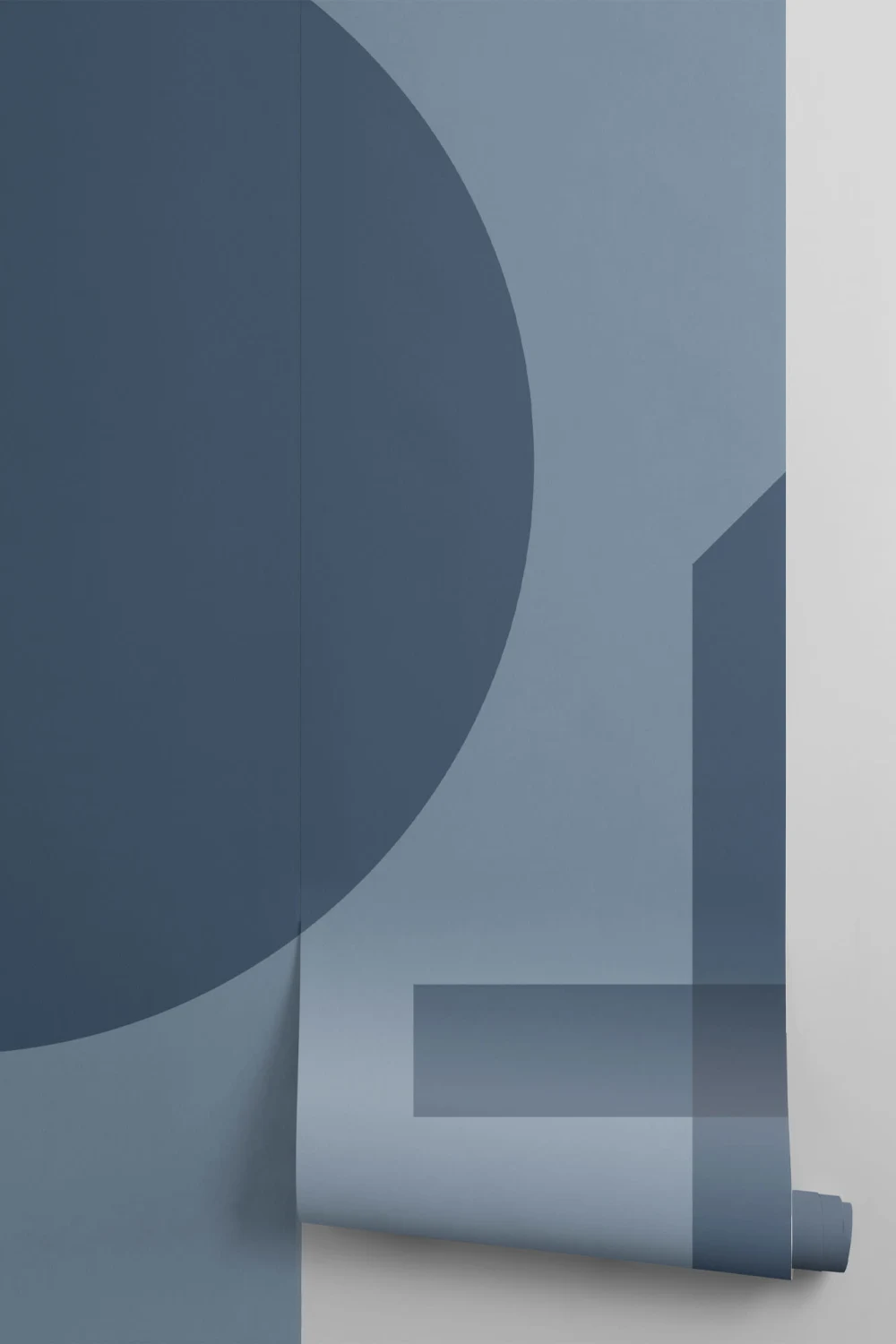 Blue Geometric Shapes Modern Bauhaus Wallpaper Mural