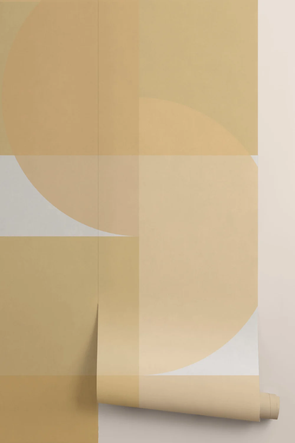 Yellow Geometric Shapes Modern Bauhaus Wallpaper Mural