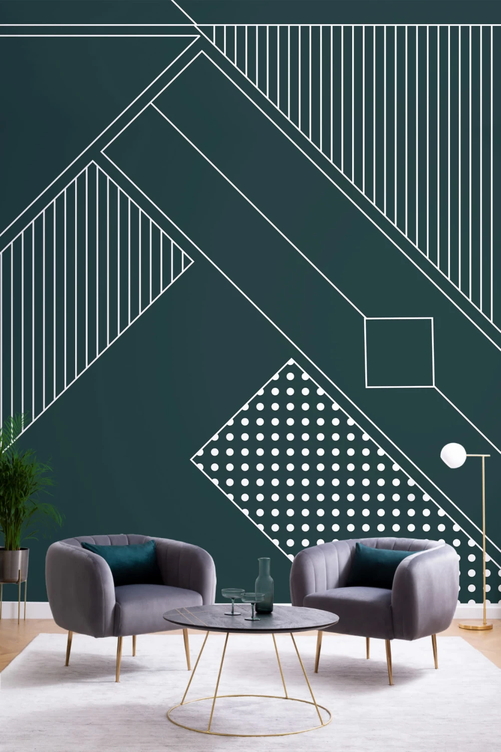 Ellington Art Deco Behang Muurschildering