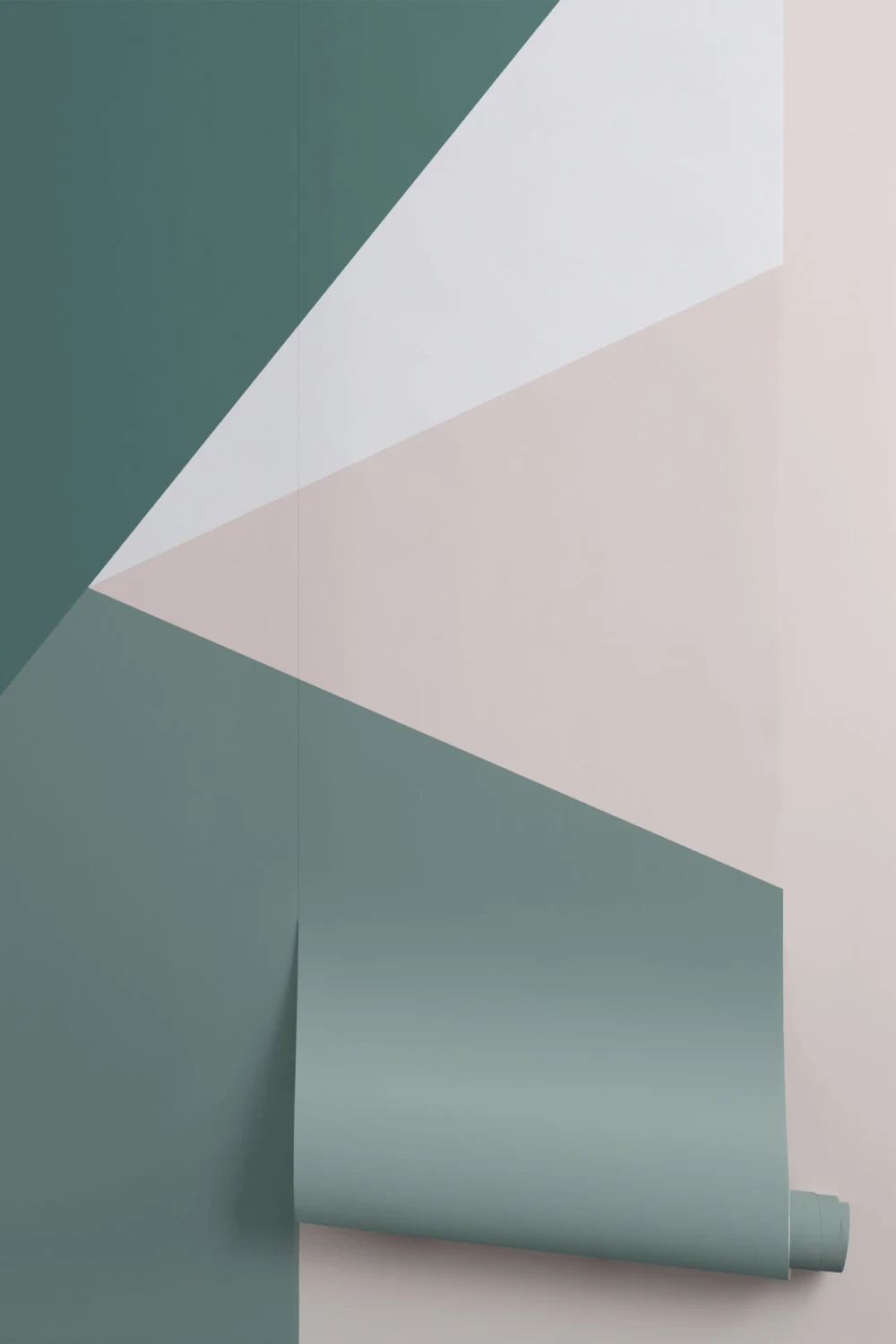 Green Oversized Geometric Wallpaper Mural