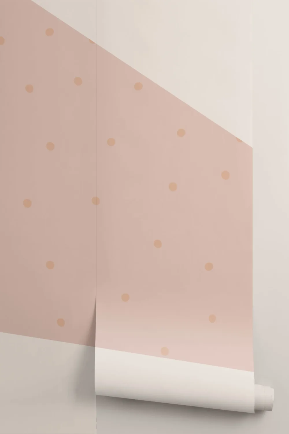 Fototapete Geometrische Strahlen und Punkte Pfirsichfarben & Cremefarben in Pastell