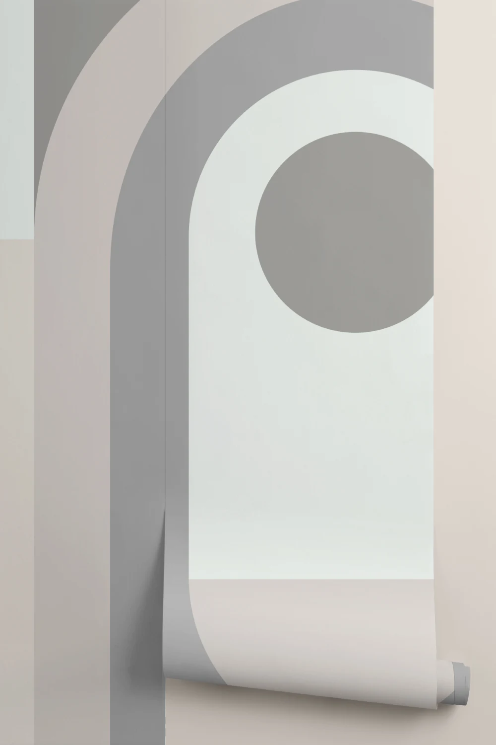 Beige geometrisk bue moderne fototapet