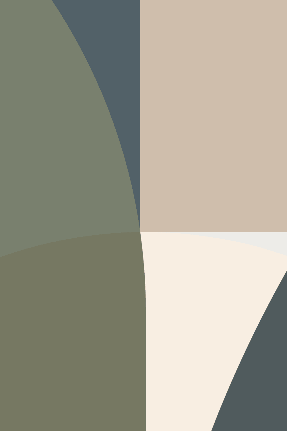 Green Geometric Contemporary Multicolor Mural For Modern Spaces