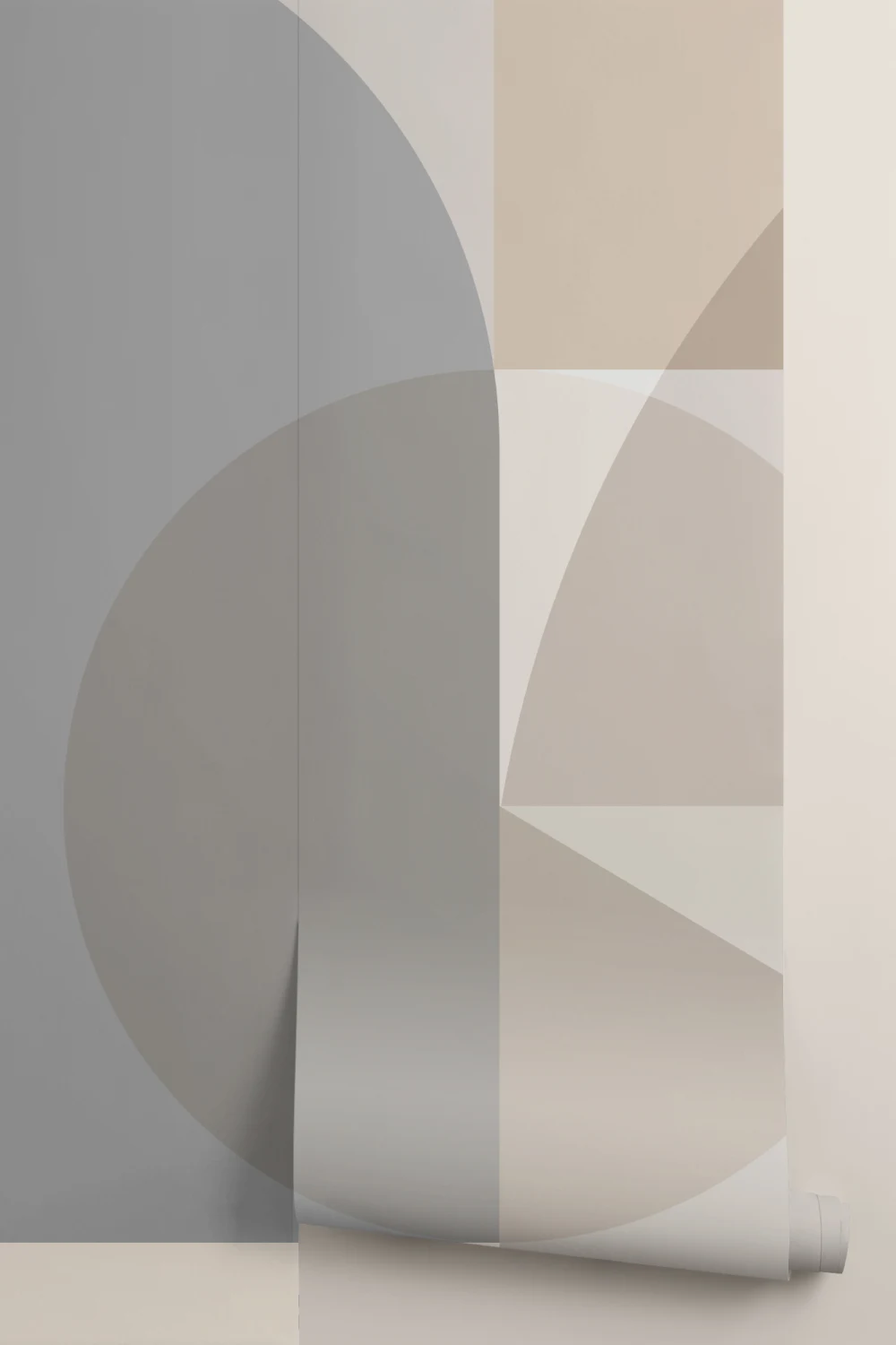 Neutralna geometryczna nowoczesna wielokolorowa fototapeta z grafiką