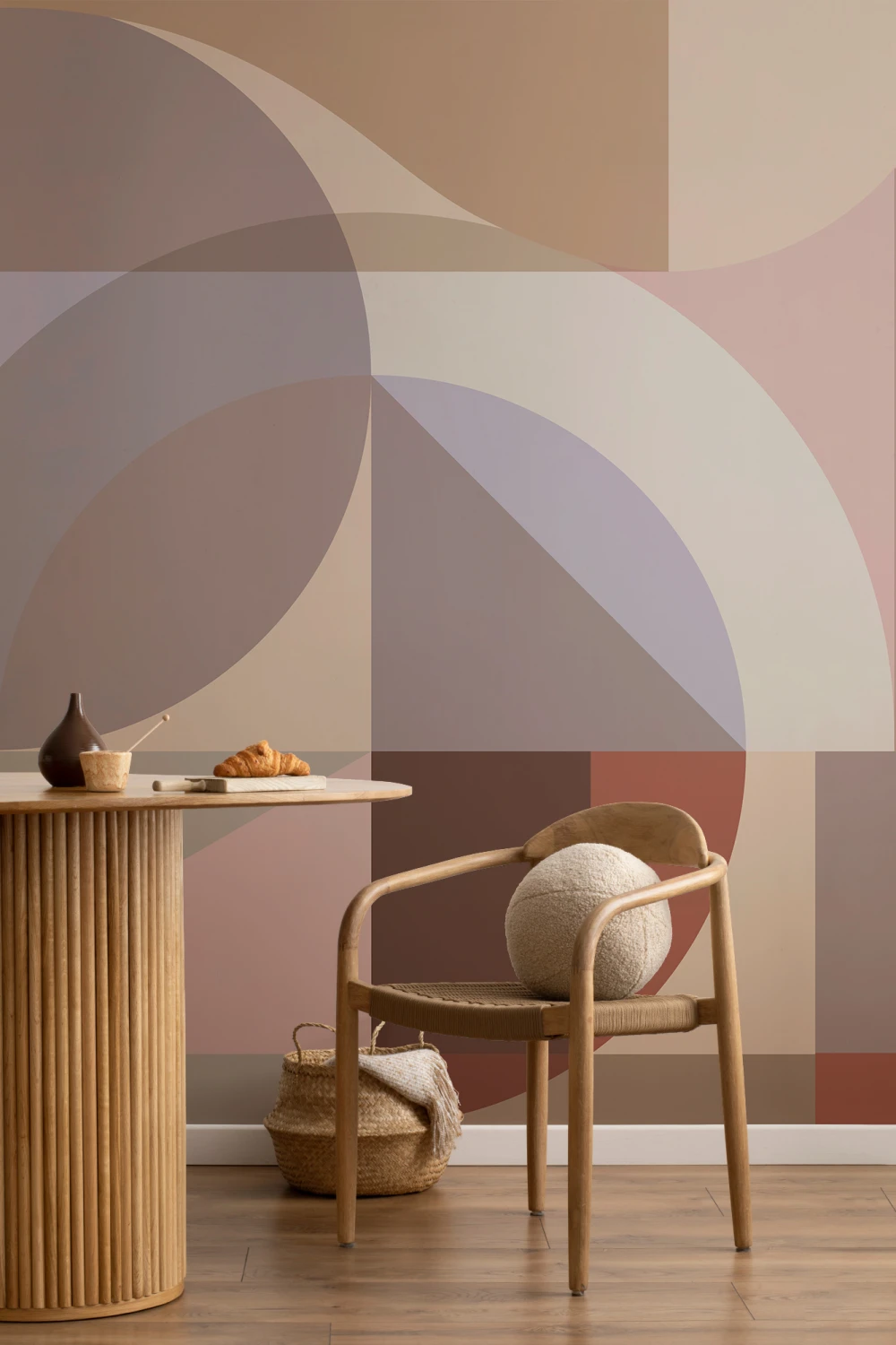 Lilac Geometric Abstract Multicolor Wall Mural