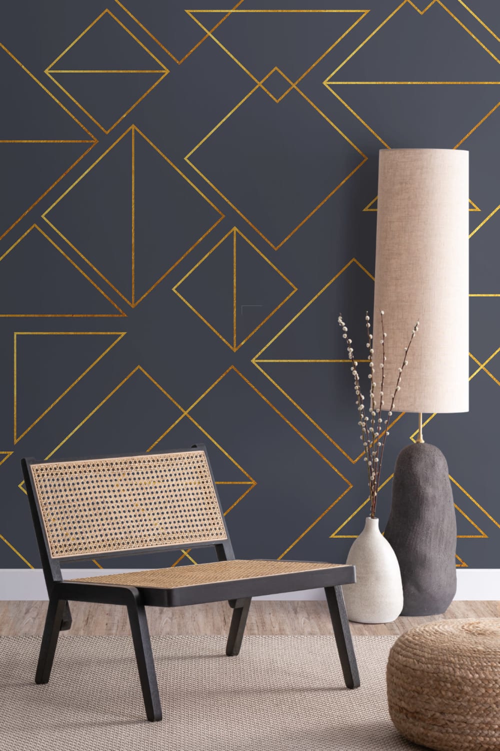 Klassisk Navy Triangles Fototapet