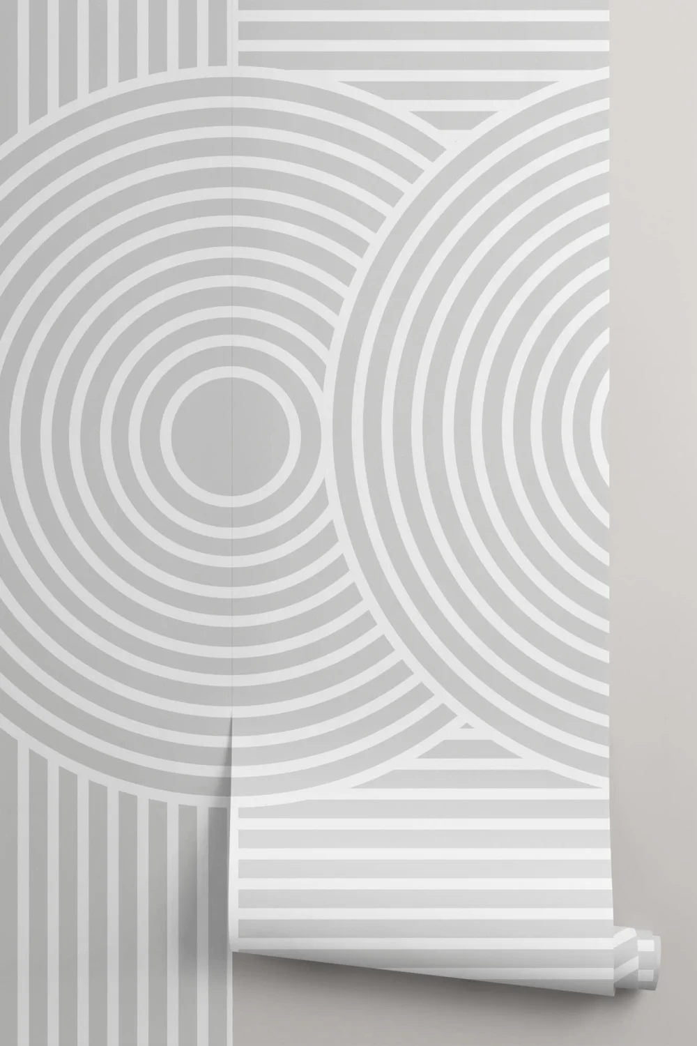 Grå Zen Hage Japansk Geometrisk fototapet