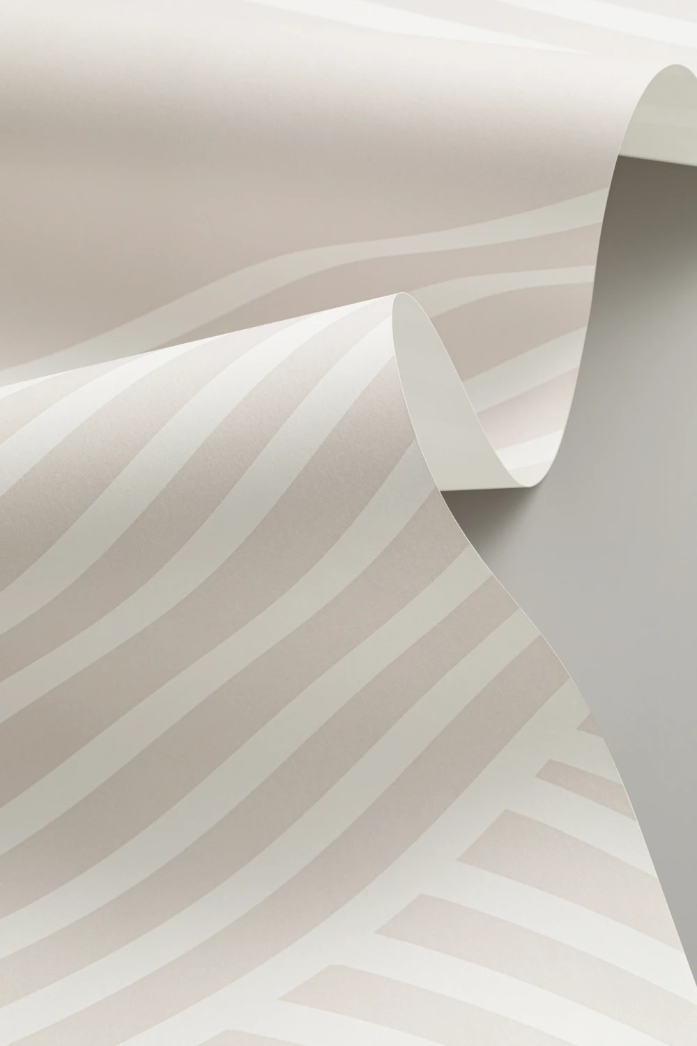 Neutral Curvy Lines Modern Zen Garden Wallpaper Mural