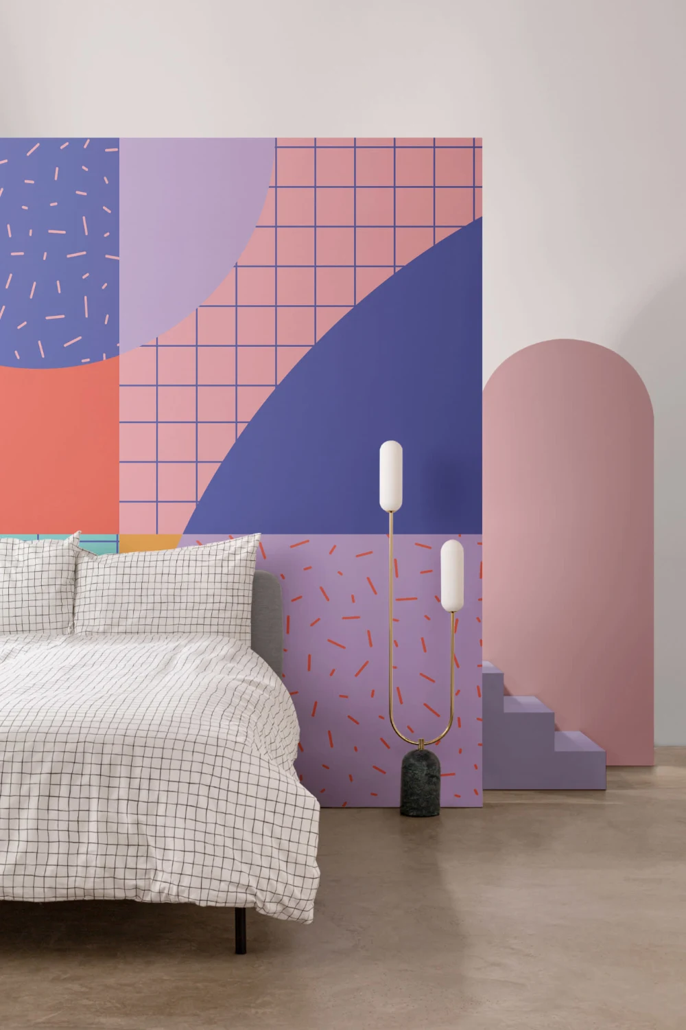 Memphis Style Multicolor Geometric Wallpaper Mural