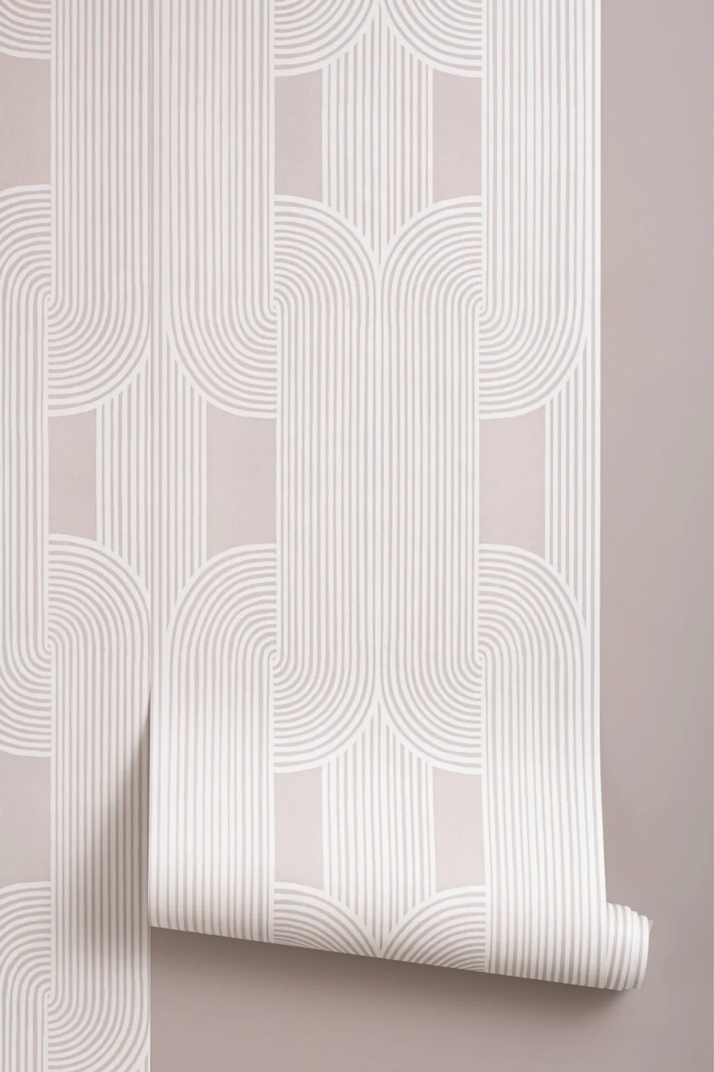Neutral Calming Lines and Curves Repeat Pattern Wallpaper