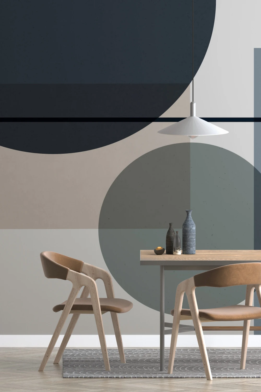 Mid Century Modern Abstract Geometric Wallpaper Mural