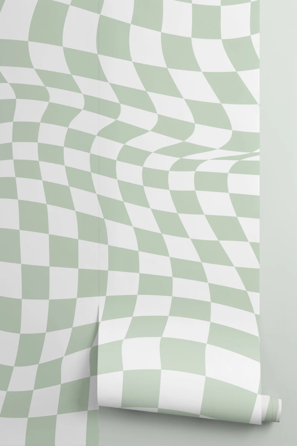 Cool Green Checkered Aesthetic Pattern Wallpaper Mural