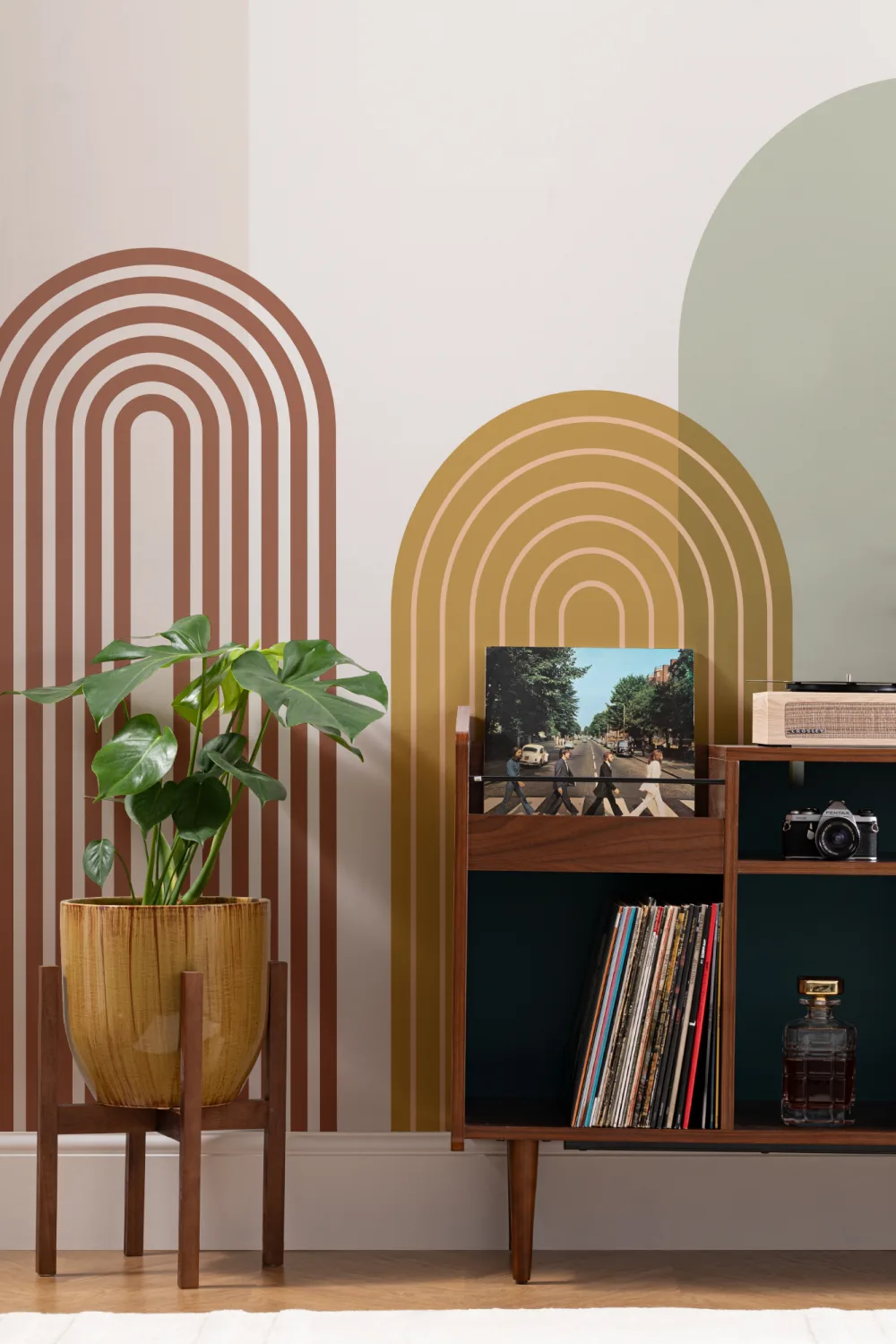Klassinen retro geometrinen kuvatapetti