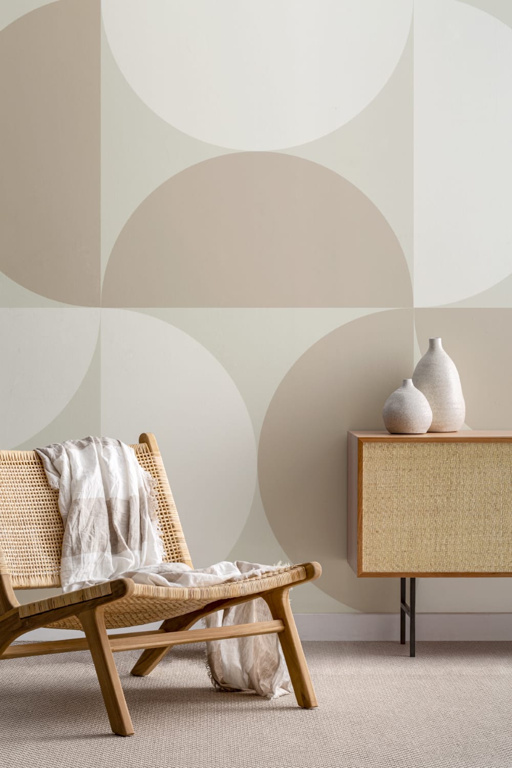 Neutralna fototapeta geometryczna z okręgiem