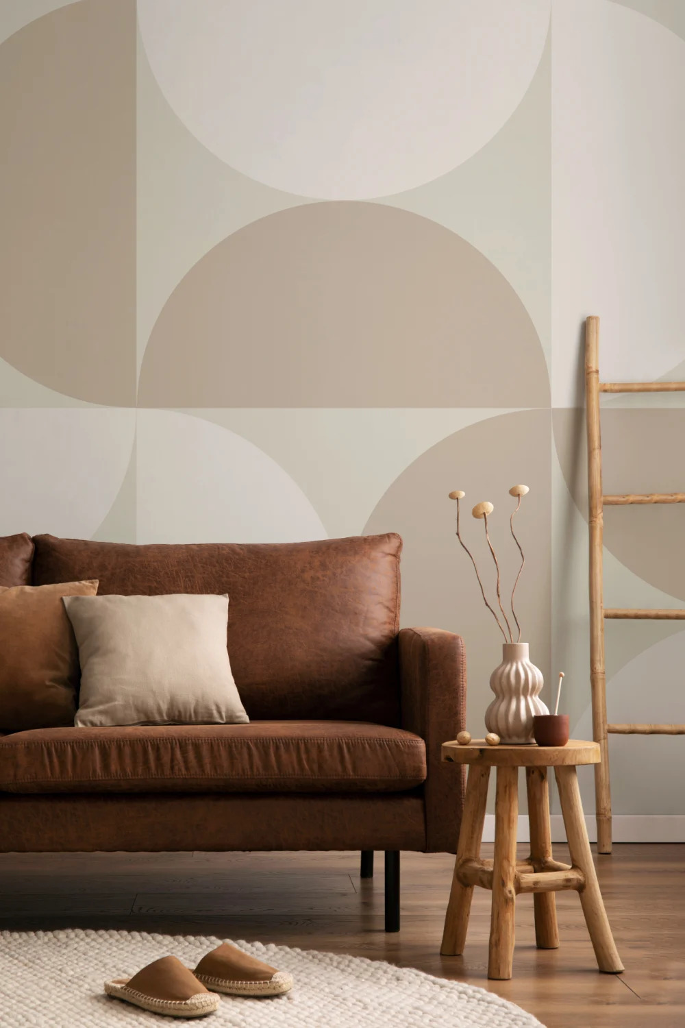 Neutralna fototapeta geometryczna z okręgiem