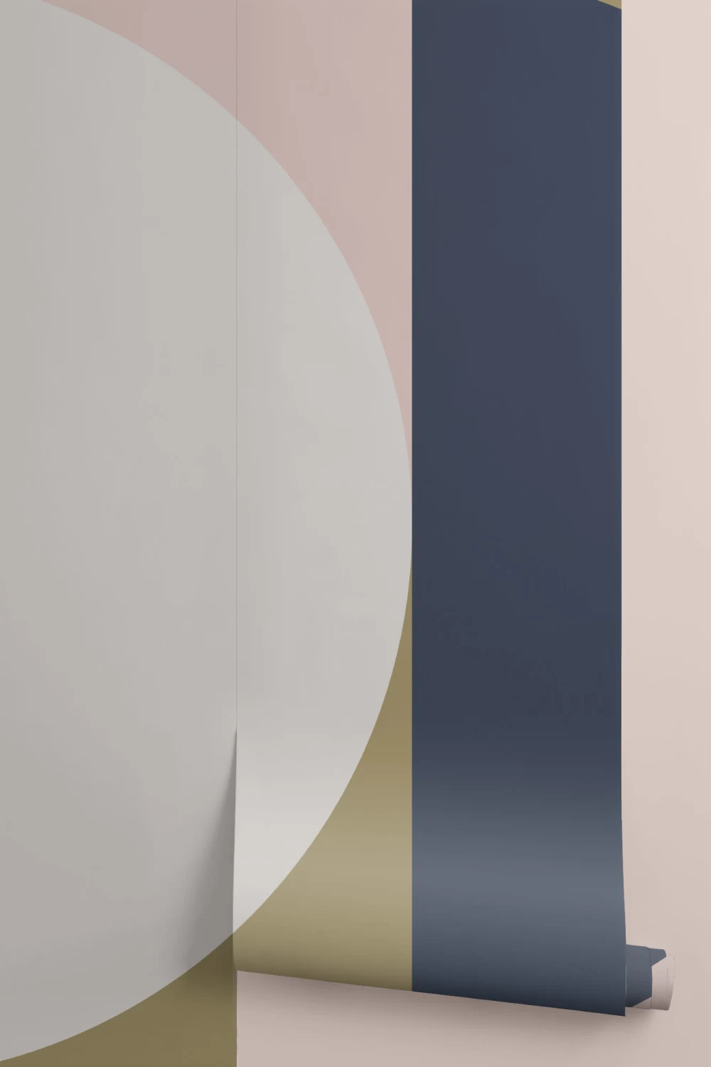Navy and Pink Geometric Wallpaper Mural