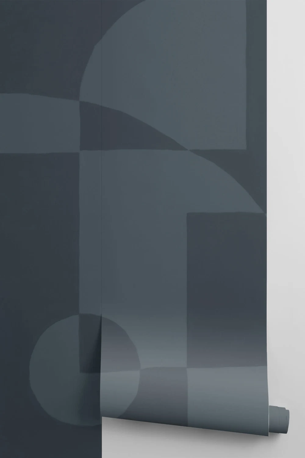 Navy Blue Scandi Abstract Geometric Mural