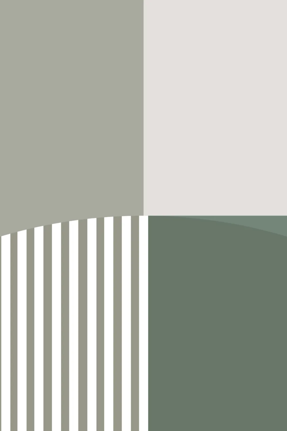 Green Scandinavian Geometric Mural