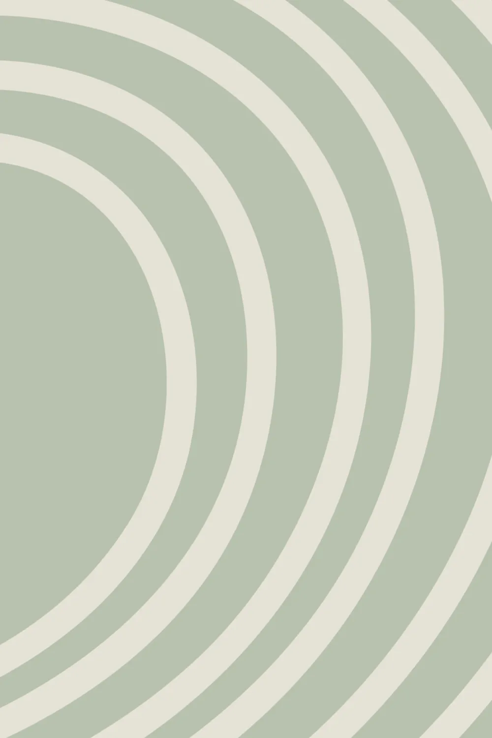Green Curvy Lines Zen Garden Pattern Mural