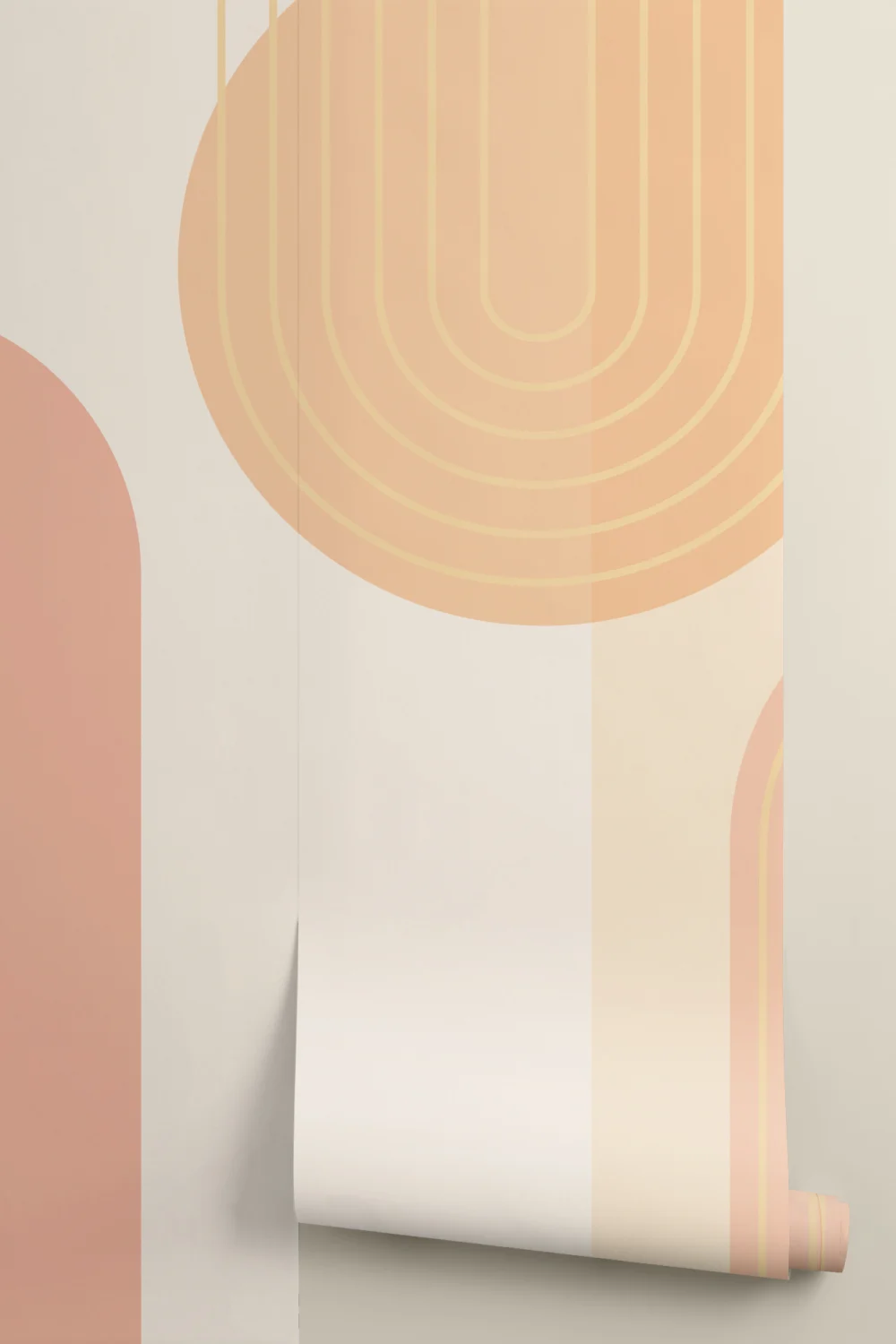 Bright Retro Geometric Arches Mural