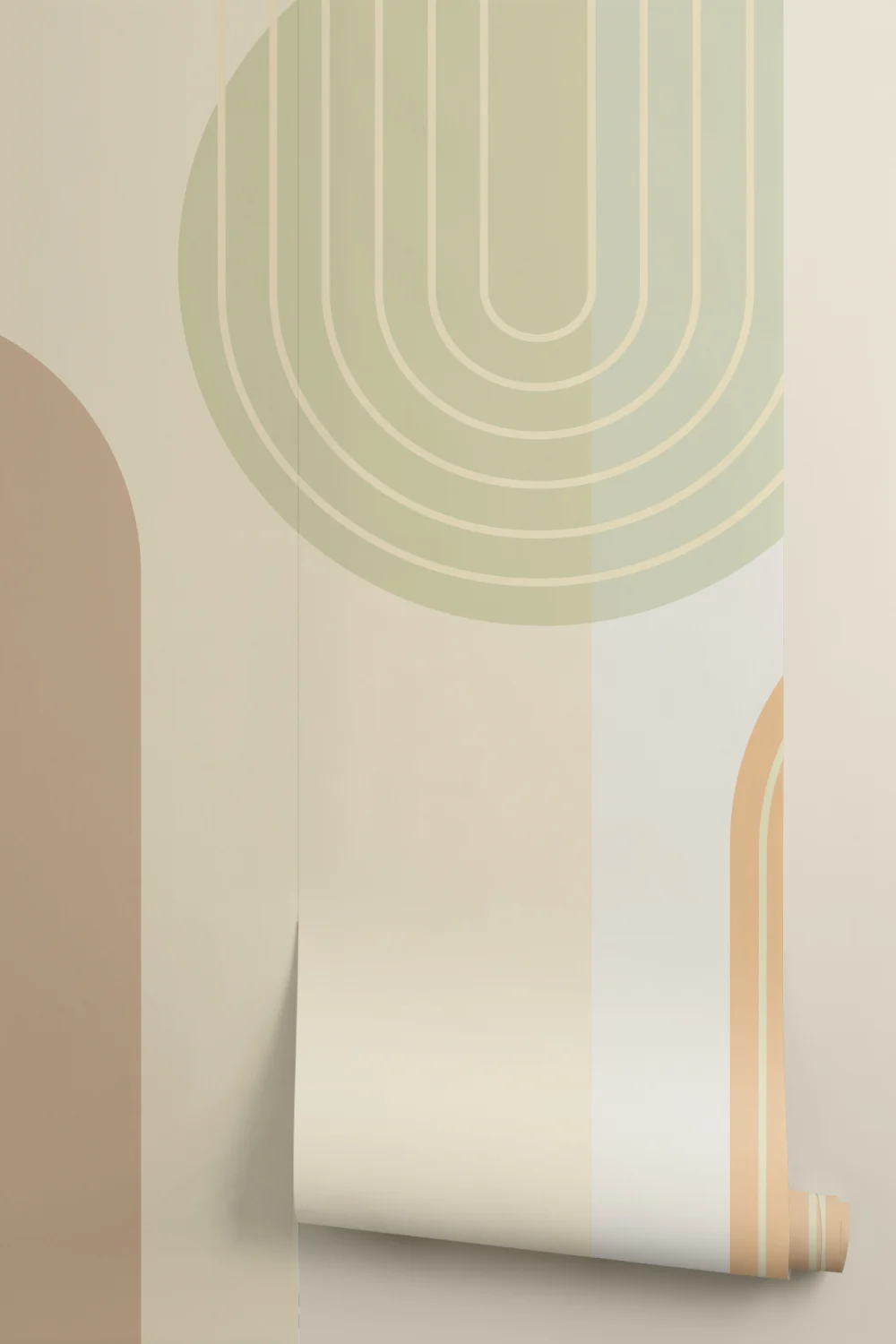 Multi Retro Geometric Arches Mural