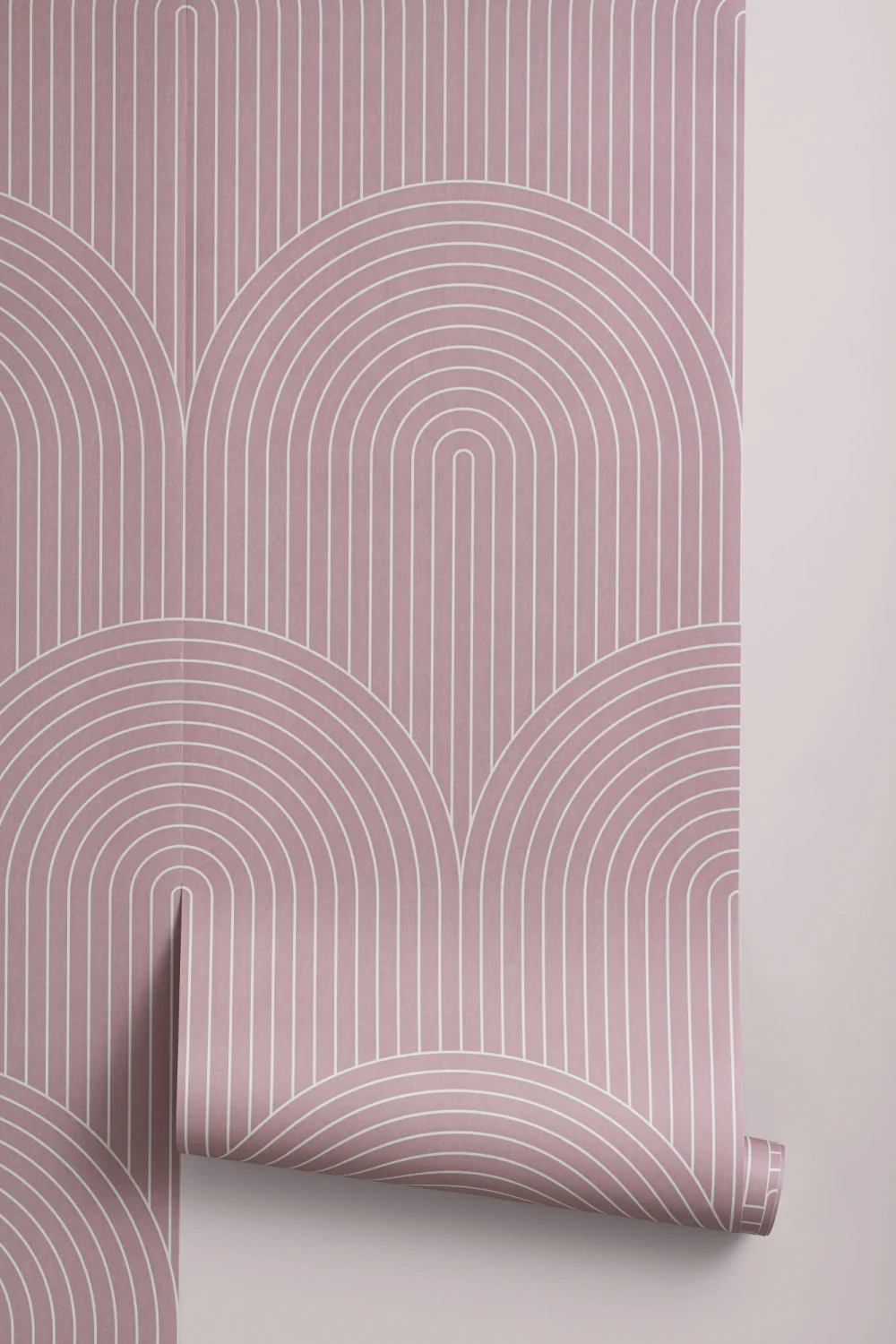 Papel Pintado Geométrico Círculo de Rayas Sutiles Malva