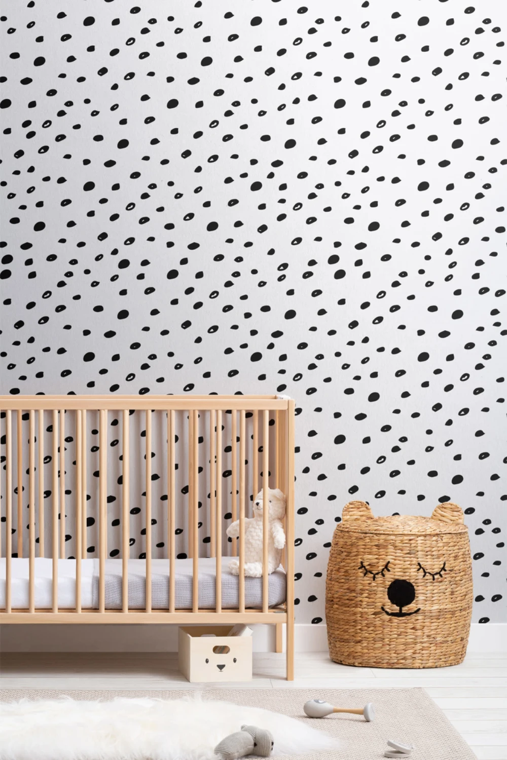 Musta & Valkoinen Spotty Speckle kuvatapetti