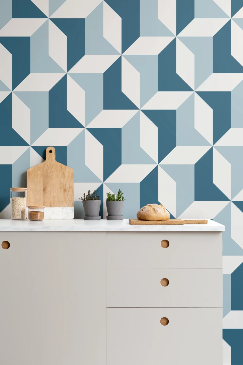 Fototapete Abstrakt Geometrisch Blau