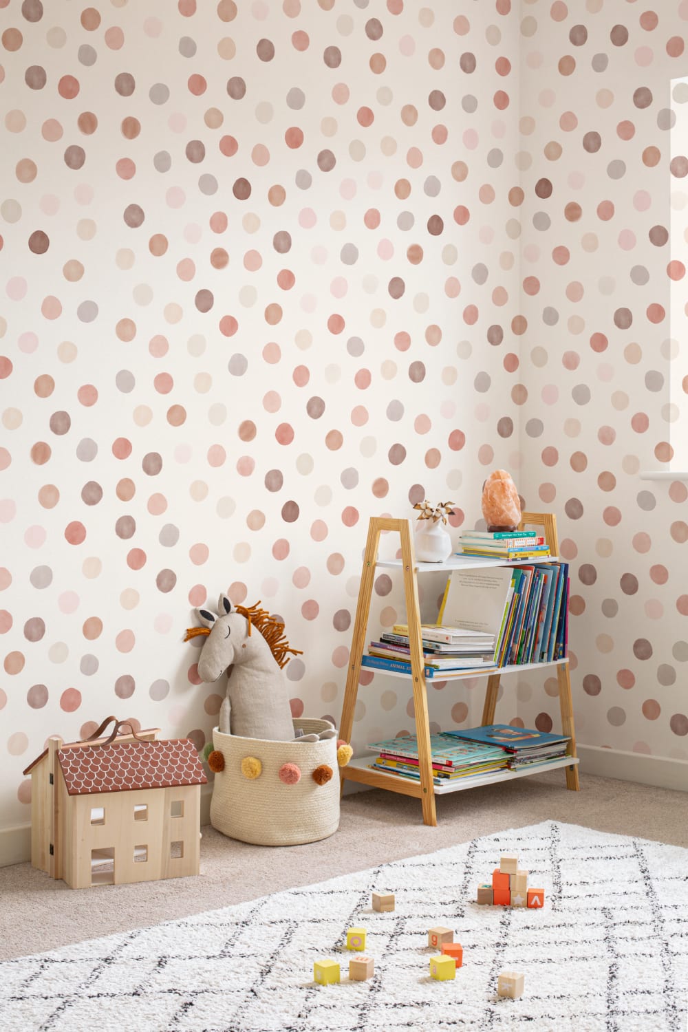 Mural Papel Pintado Lunares Acuarela Tono Cálido