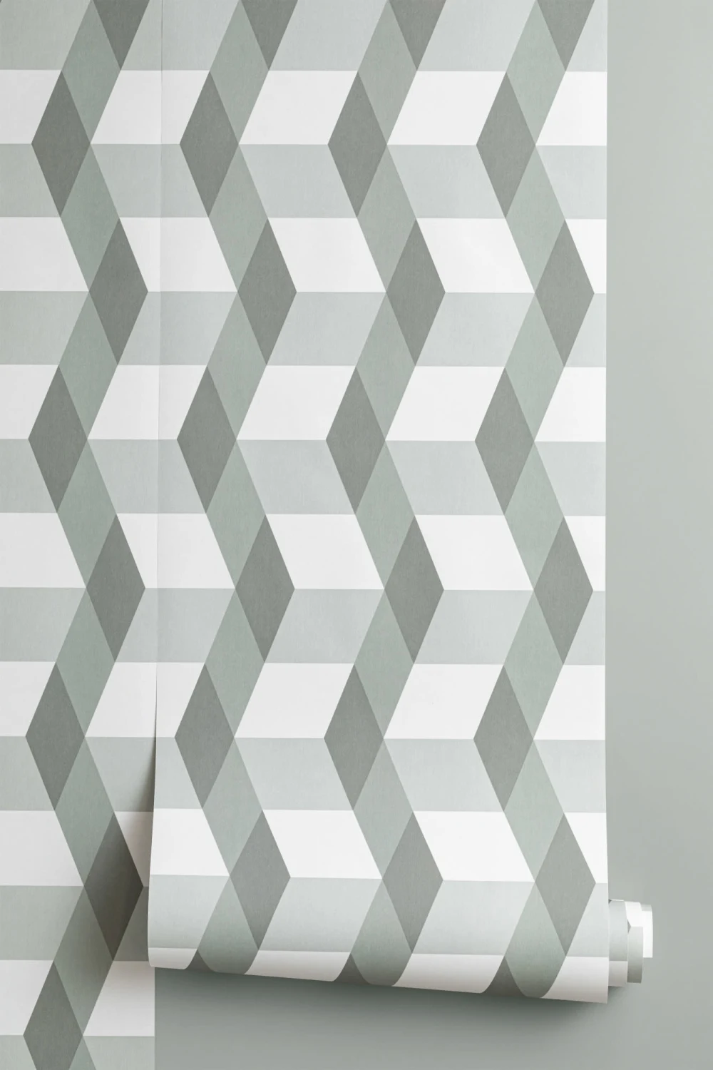 3D Effect Cube Geometric Repeat Pattern Wallpaper