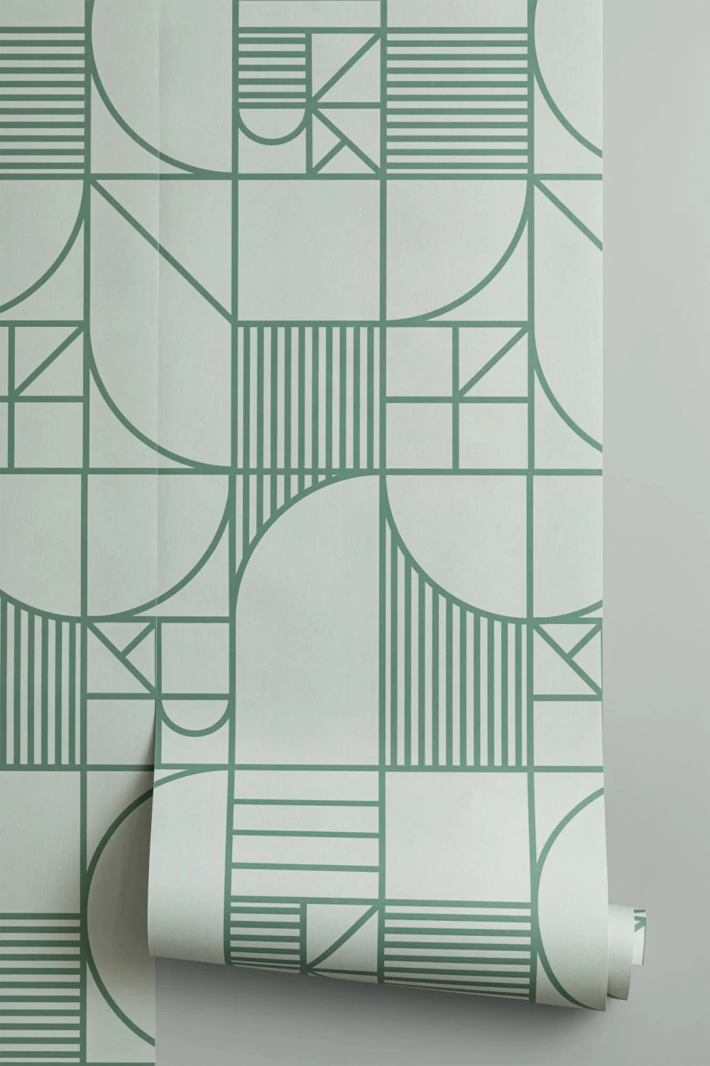 Papel de parede com padrão de repetição de linhas geométricas abstractas verdes
