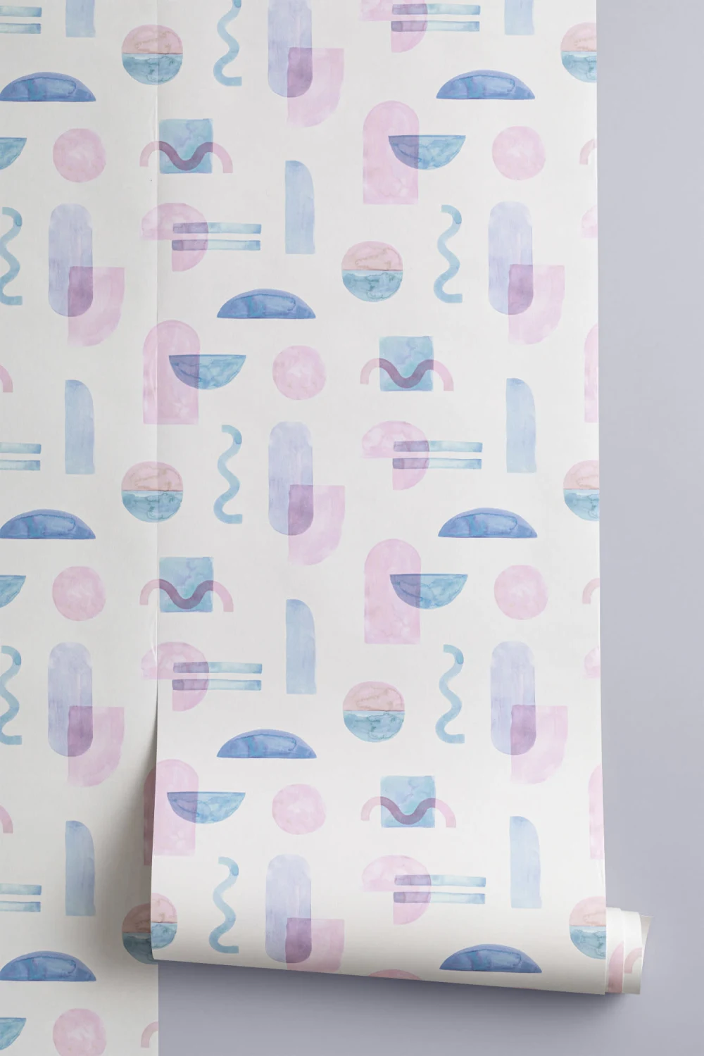 Pastel Watercolor Geometric Repeat Pattern Wallpaper