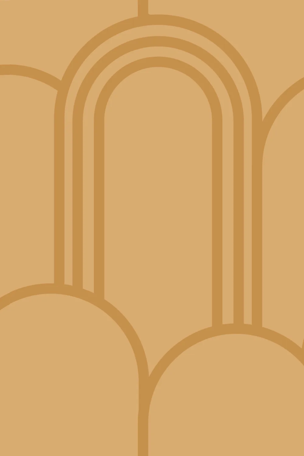 Keltainen Art Deco Arch toista kuvio tapetti