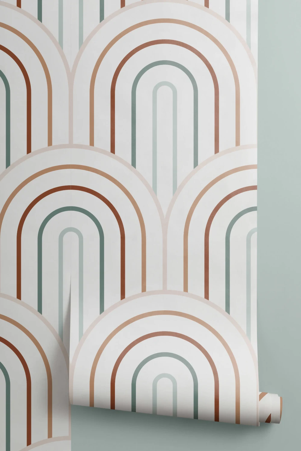 Multicolor Minimalist Loop Repeat Pattern Wallpaper