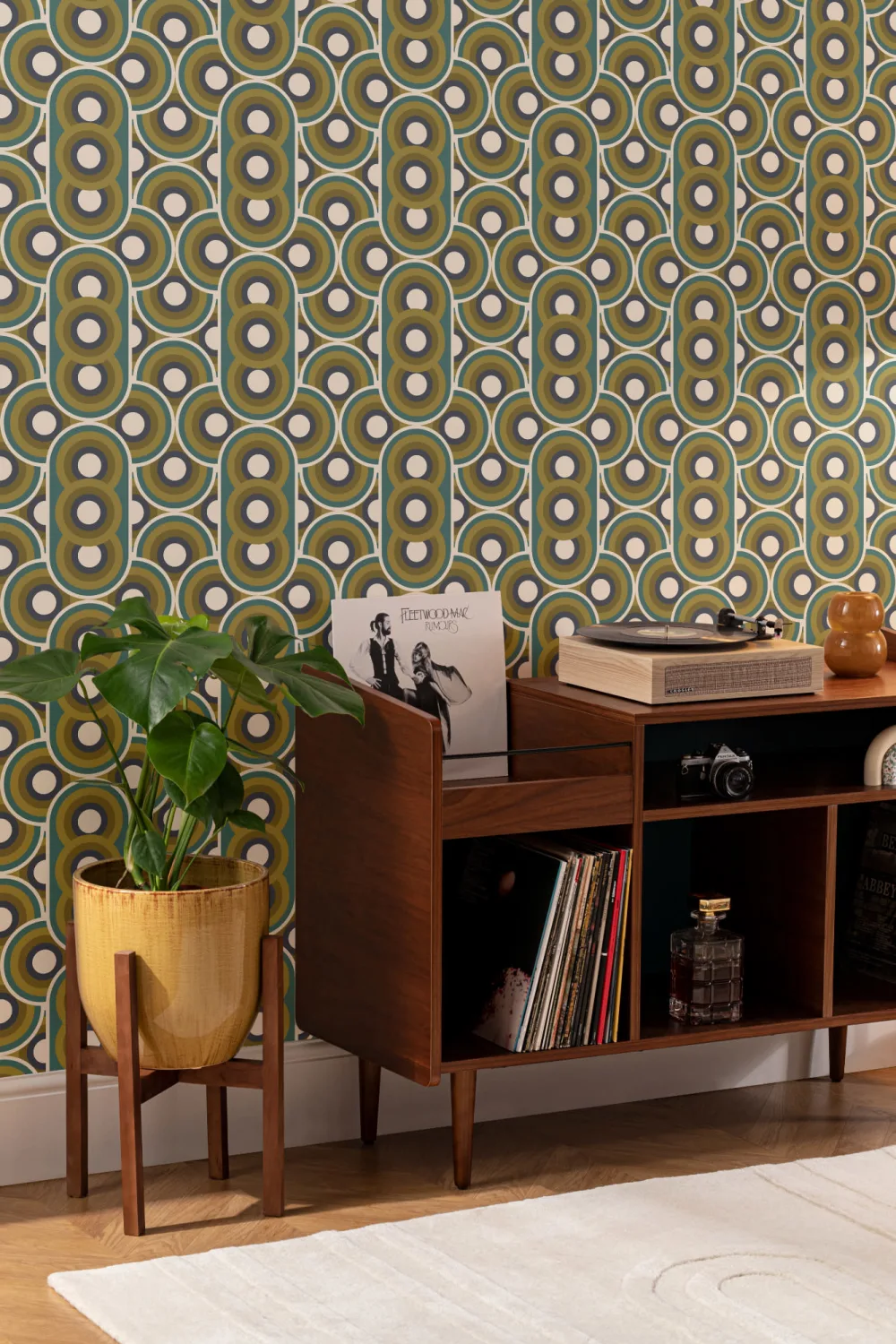 Retro 70s Circles Tapet