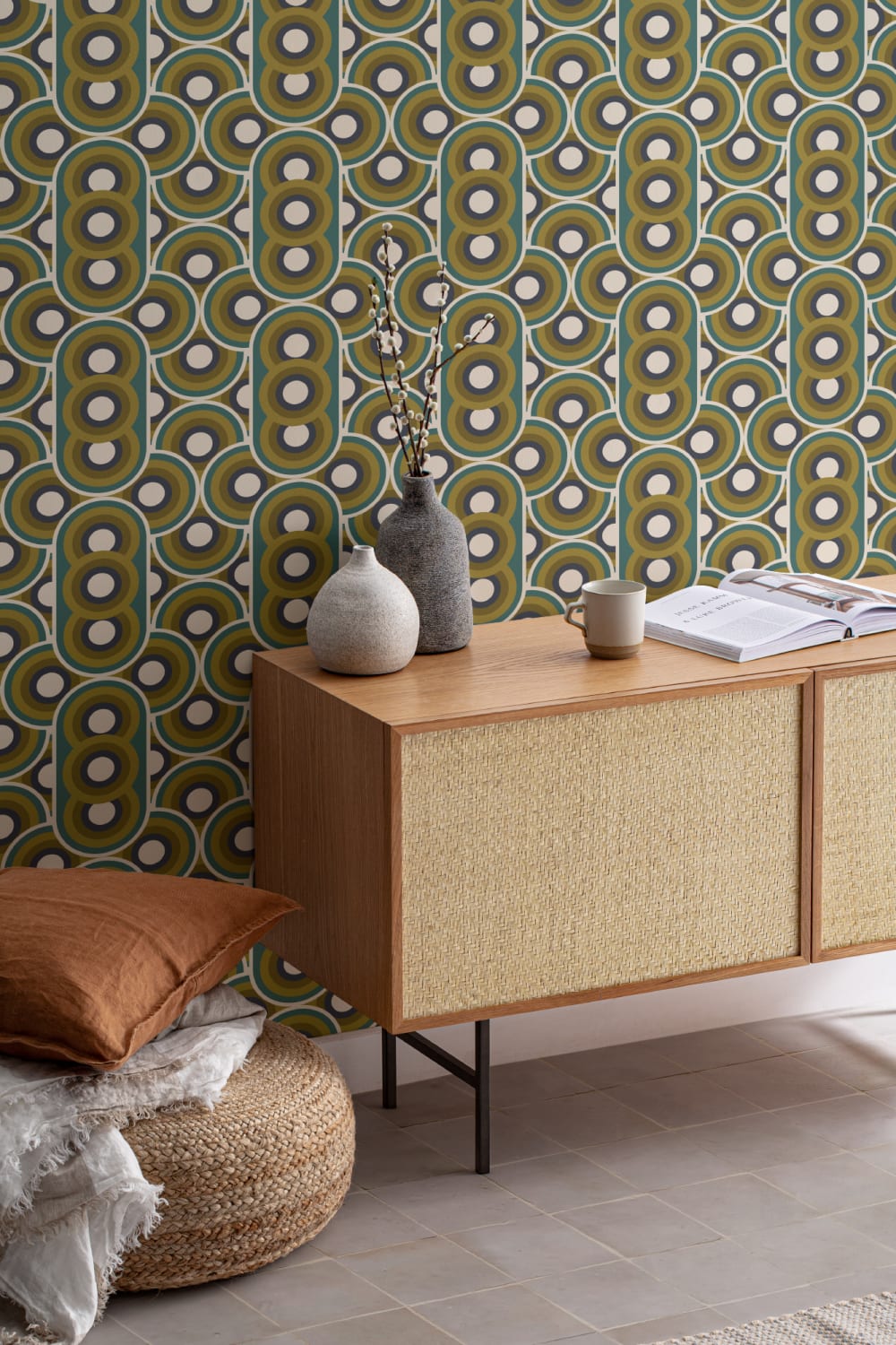 Retro 70s Circles Tapet