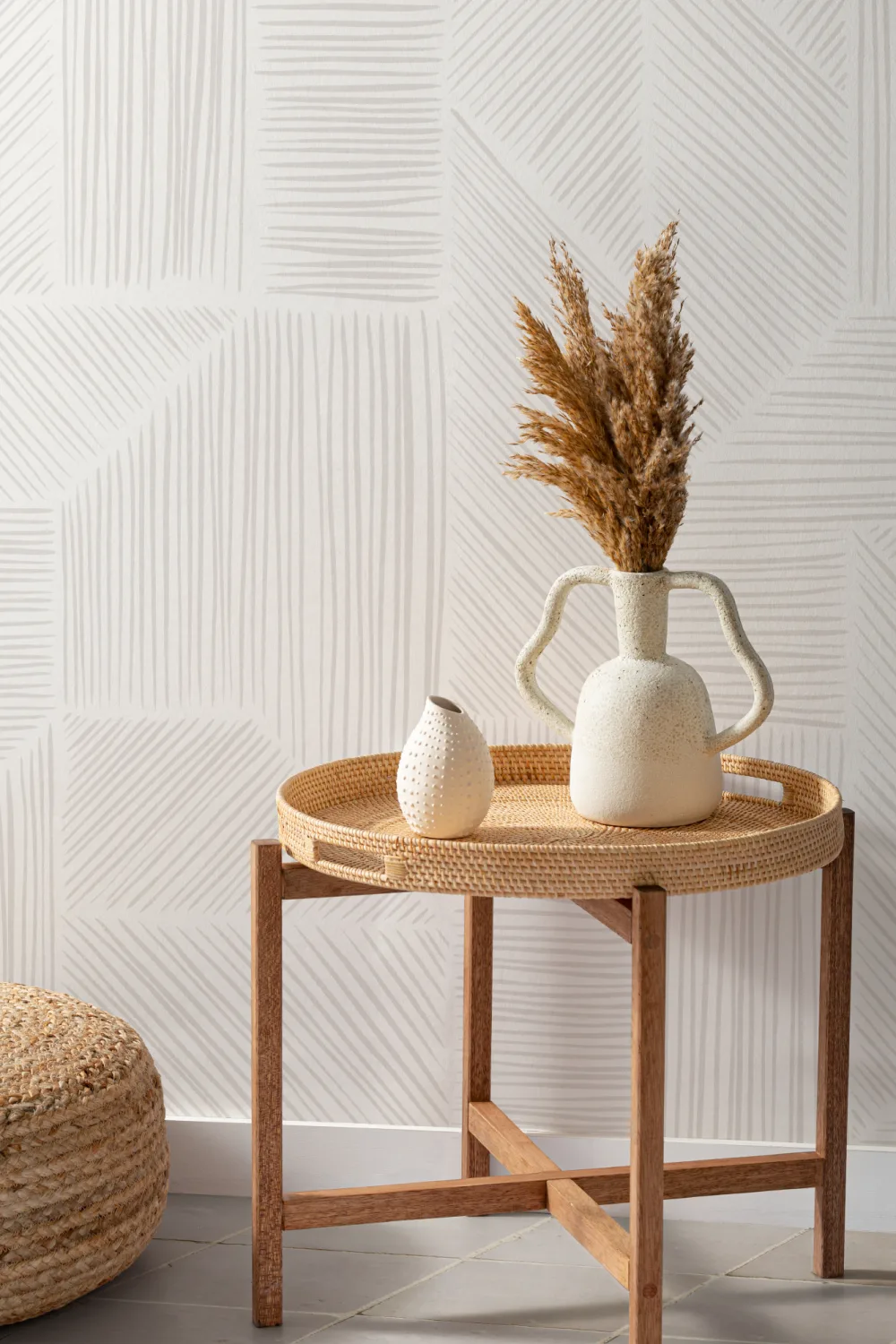 Mural de papel de parede Taupe Geometric Lines