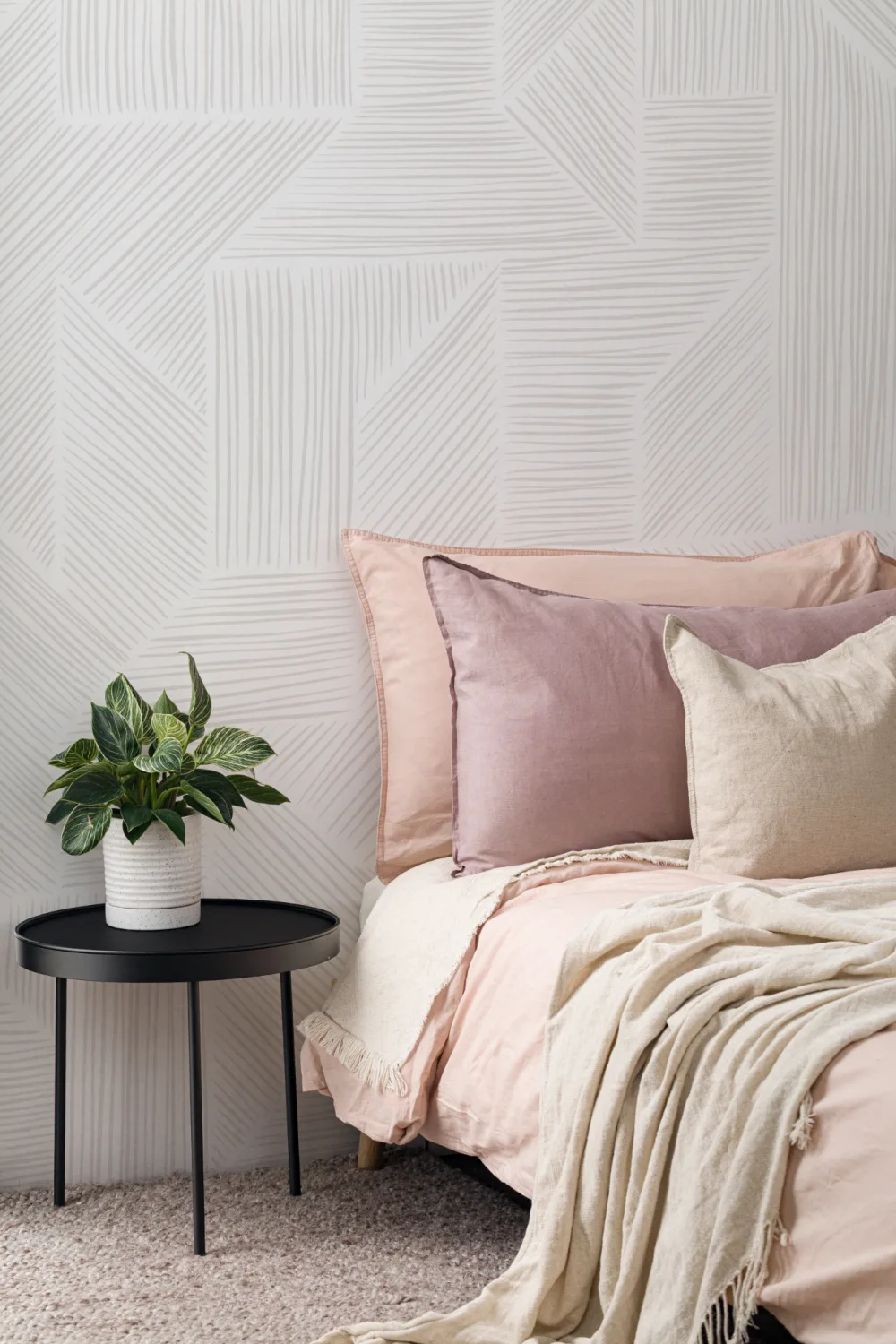 Mural de papel de parede Taupe Geometric Lines