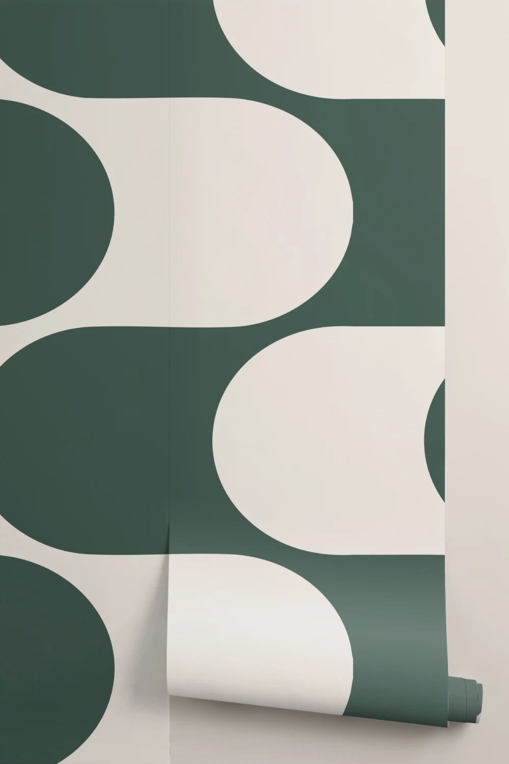 Teal Retro Geometric Flux Pattern Mural