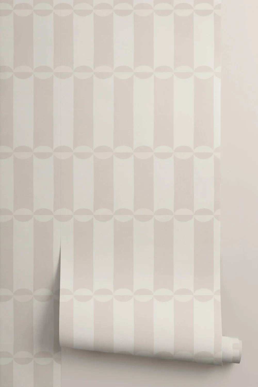 Rørformet beige geometrisk stribet moderne mønster fototapet