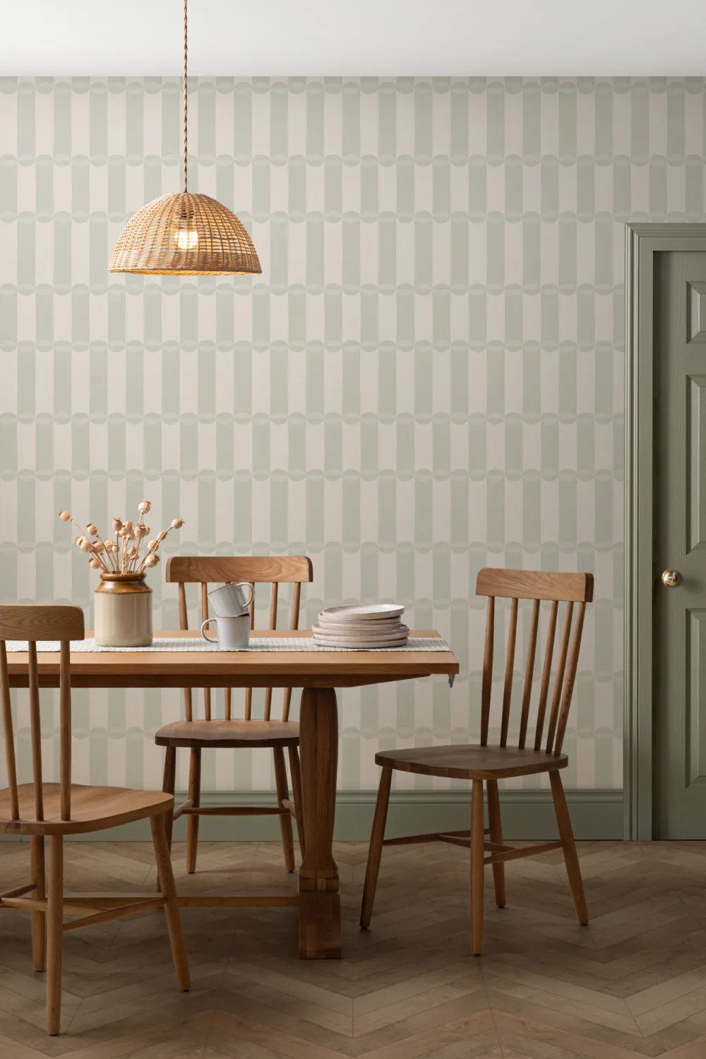 Fototapeta Tubular Sage Geometric Striped Contemporary Calm Mural