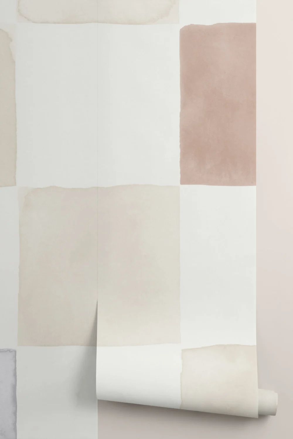 Beige akvarelli ruudullinen seinämaalaus