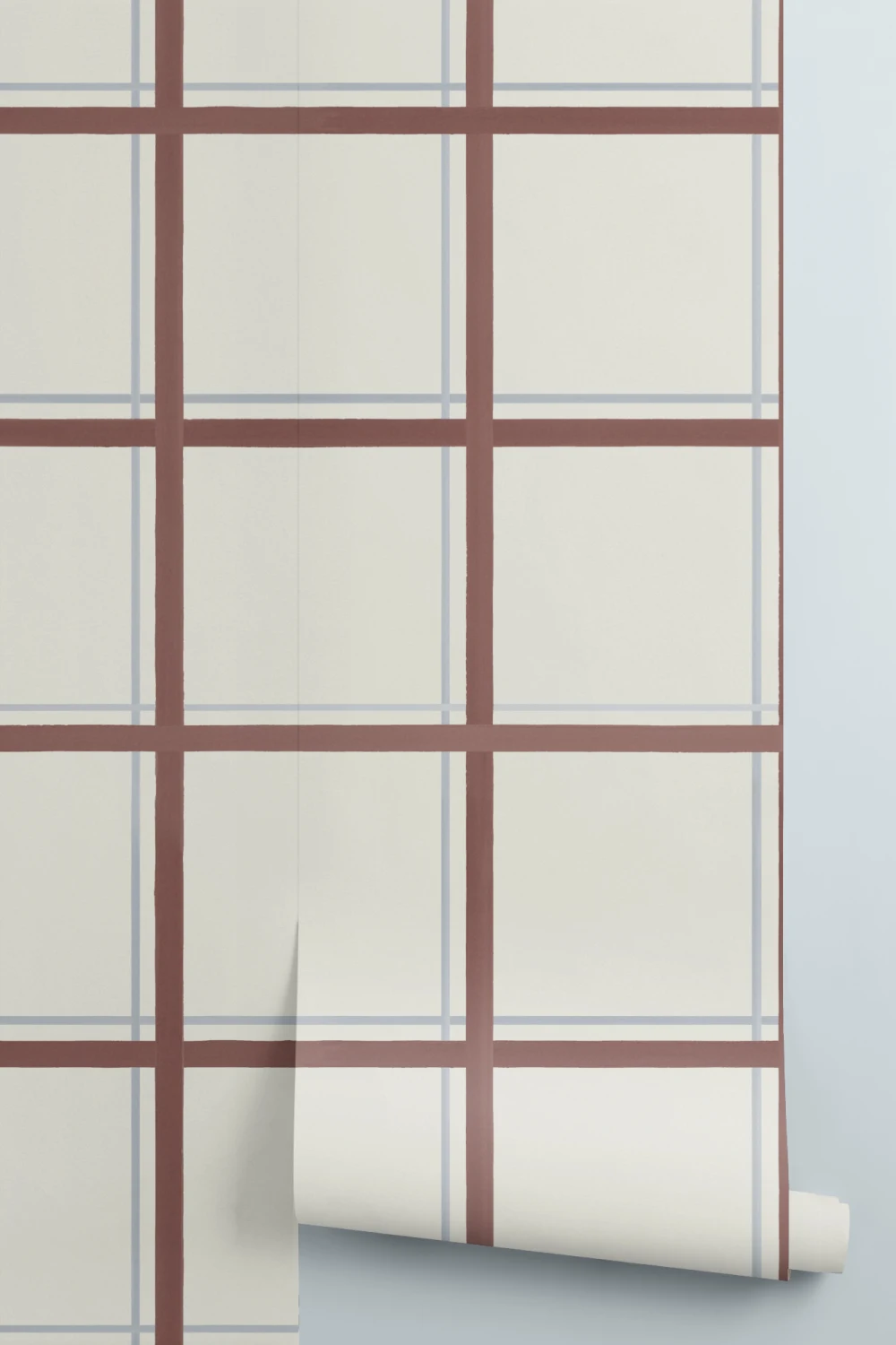 Brown Tattersall Geometric Pattern Mural for Modern Spaces