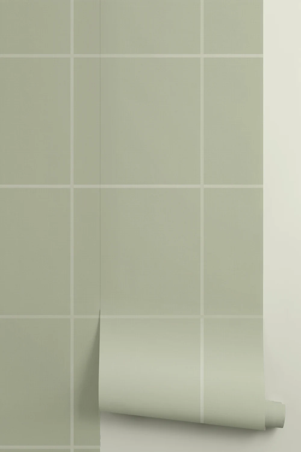 Groene minimalistische geometrische patroon muurschildering