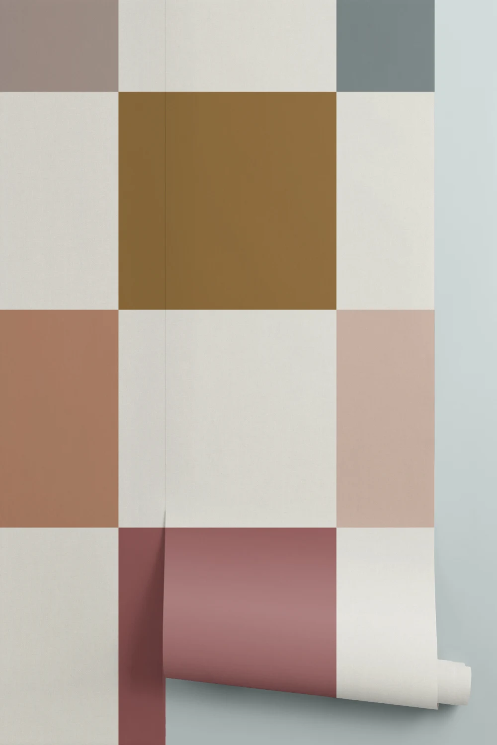Veelkleurige chique geometrische muurschildering met ruitpatroon