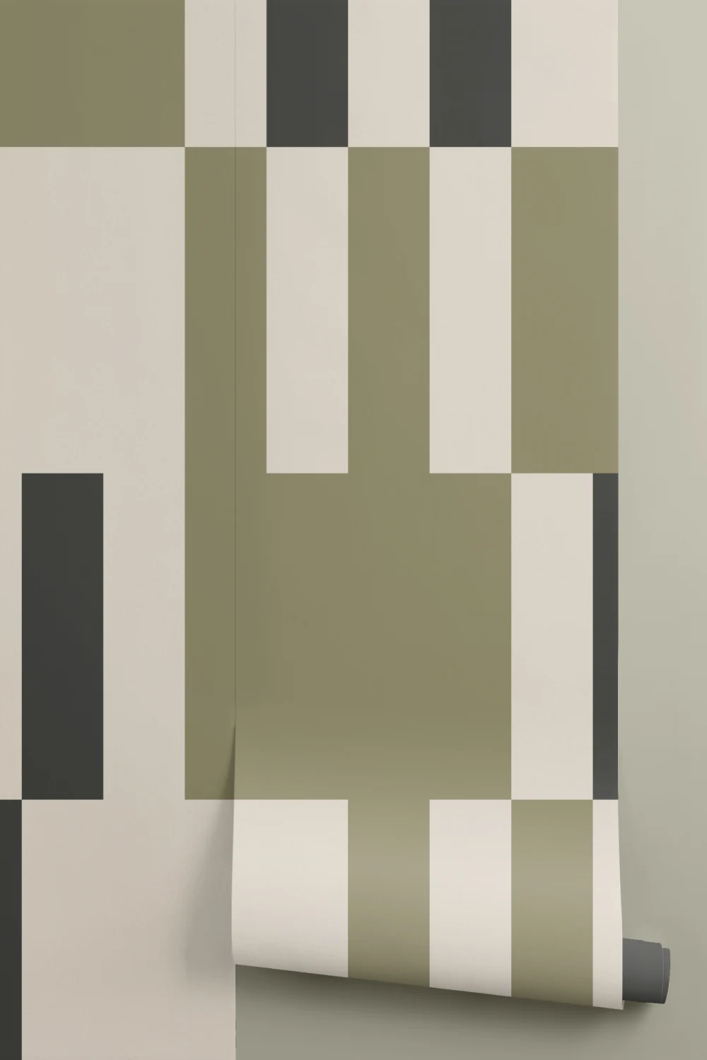 Green Tessellate Geometric Pattern Mural for Bold Spaces